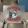Meltdown Snowman DTF Transfer Ready to Press | Humorous Winter Heat Transfer