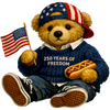 250 Years Of Freedom Teddy Bear | DTF Transfer Ready to Press | Patriotic Heat Transfer