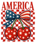 America Cherry | DTF Transfer Ready to Press | Patriotic Heat Transfer