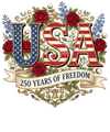 USA250Years| DTF Transfer Ready to Press | Patriotic Heat Transfer