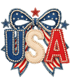 USA Ribbon| DTF Transfer Ready to Press | Patriotic Heat Transfer
