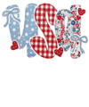 USA Patchwork lace Preppy| DTF Transfer Ready to Press | Patriotic Heat Transfer