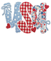 USA Patchwork lace Preppy| DTF Transfer Ready to Press | Patriotic Heat Transfer