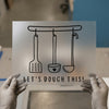 Kitchen Utensils 'Let's Dough This' | DTF Transfer Ready to Press | Baking Cook Style Heat Transfer