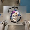 Sorta Sweet Sorta Spooky Skull | DTF Transfer Ready to Press | Watercolor Goth Heat Transfer