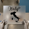 Italy Map & Script | DTF Transfer Ready to Press | Travel Enthusiast Heat Transfer