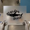 Grandpa Shark | DTF Transfer Ready to Press | Script Font Heat Transfer