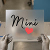 Mini with Heart Script Font | DTF Transfer Ready to Press | Cute Heat Transfer
