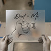 Dad + Me Fist Bump | DTF Transfer Ready to Press | Sketch Art Heat Transfer
