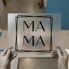 Mama Geometric Frame | DTF Transfer Ready to Press | Minimalist Heat Transfer
