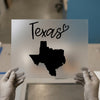Texas Outline & Script | DTF Transfer Ready to Press | State Love Heat Transfer