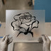 Elegant Rose Outline | DTF Transfer Ready to Press | Floral Line Art Heat Transfer