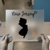 New Jersey Map Outline | DTF Transfer Ready to Press | State Love Heat Transfer