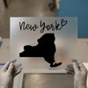 New York Script & Map | DTF Transfer Ready to Press | State Love Heat Transfer