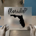 Florida Map Script with Heart | DTF Transfer Ready to Press | State Love Heat Transfer