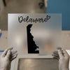 Delaware Silhouette & Script | DTF Transfer Ready to Press | State Love Heat Transfer