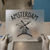 Amsterdam Windmill Sketch | DTF Transfer Ready to Press | Travel Souvenir Heat Transfer