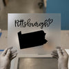 Pittsburgh with PA Outline | DTF Transfer Ready to Press | Script Style Heat Transfer
