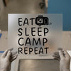 Eat Sleep Camp Repeat | DTF Transfer Ready to Press | Camper Heat Transfer