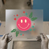 Holiday Smiley Face DTF Transfer Ready to Press | Retro Christmas Heat Transfer