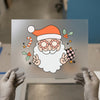 Groovy Santa Peace Sign | DTF Transfer Ready to Press | Retro Christmas Heat Transfer
