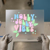 Holly Jolly Vibes | DTF Transfer Ready to Press | Retro Christmas Heat Transfer