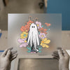 Retro Ghost Floral | DTF Transfer Ready to Press | Spooky Cute Heat Transfer