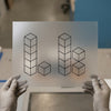 Abstract Geometric Cubes | DTF Transfer Ready to Press | Modern Minimalist Heat Transfer