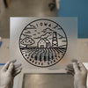 Iowa Hawkeye State Farmhouse | DTF Transfer Ready to Press | Minimalist Line Art Heat Transfer
