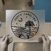 South Carolina Palm Tree & Moon | DTF Transfer Ready to Press | Minimalist Coastal Heat Transfer