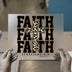 Faith Leopard Print Cross | DTF Transfer Ready to Press | Christian Style Heat Transfer