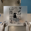 Cute Cat Kittens Sketch Art | DTF Transfer Ready to Press | Kawaii Heat Transfer