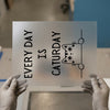 Every Day Is Caturday | DTF Transfer Ready to Press | Playful Cat Heat Transfer