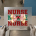 Christmas Nurse Bow | DTF Transfer Ready to Press | Festive Healthcare Heat Transfer