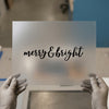 Merry & Bright Script | DTF Transfer Ready to Press | Holiday Calligraphy Heat Transfer