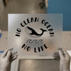 Clean Ocean Whale | DTF Transfer Ready to Press | Ocean Conservation Heat Transfer