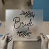 Bride Laurel Wreath | DTF Transfer Ready to Press | Elegant Script Heat Transfer