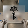 Yoga Tree Pose Silhouette | DTF Transfer Ready to Press | Serene Heat Transfer