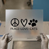 Peace Love Cats DTF Transfer Ready to Press | Pet Lover Heat Transfer