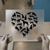 Dog Silhouettes Heart | DTF Transfer Ready to Press | Pet Lover Heat Transfer