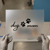 Dog Mom Paw Print | DTF Transfer Ready to Press | Script Style Heat Transfer