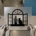 Cozy Cat Window Scene | DTF Transfer Ready to Press | Minimalist Heat Transfer