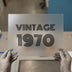 Vintage 1970 Striped Text | DTF Transfer Ready to Press | Retro Style Heat Transfer