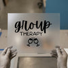 Group Therapy Wine | DTF Transfer Ready to Press | Fun Quote Heat Transfer