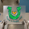 Lucky Horseshoe & Heart | DTF Transfer Ready to Press | Cute Folk Art Heat Transfer