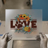 Floral Paw Print LOVE | DTF Transfer Ready to Press | Retro Pet Lover Heat Transfer