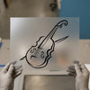 Minimalist Violin Outline | DTF Transfer Ready to Press | Musical Instrument Heat Transfer