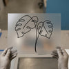 Minimalist Monstera Line Art | DTF Transfer Ready to Press | Botanical Heat Transfer