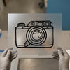 Retro Camera Outline | DTF Transfer Ready to Press | Vintage Style Heat Transfer