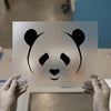 Minimalist Panda Face | DTF Transfer Ready to Press | Simple Animal Heat Transfer